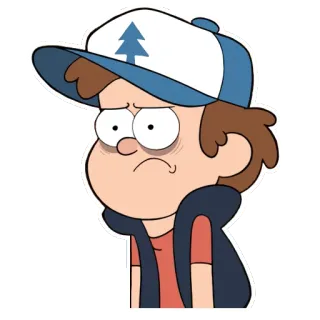 😠 Dipper Pines Gravity Falls kartun, Disney, karakter, anak laki-laki, animasi telegram sticker