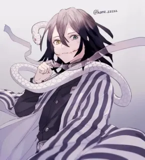 🤫 Obanai Iguro Demon Slayer @kame.zzzzz Аниме, Клинок, рассекающий демонов, Обанай Игуро, Змея, Персонаж, Манга whatsapp sticker