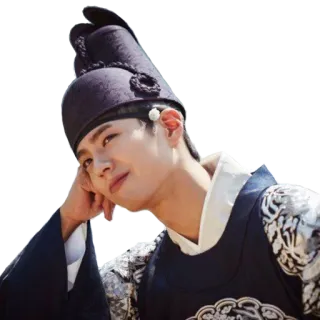 😌 person, man, hat, traditional clothing, korean, portrait telegram sticker