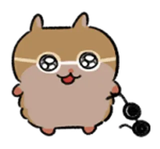 🐹 แฮมสเตอร์, น่ารัก, แว่นตา, สัตว์, คาวาอิ whatsapp sticker