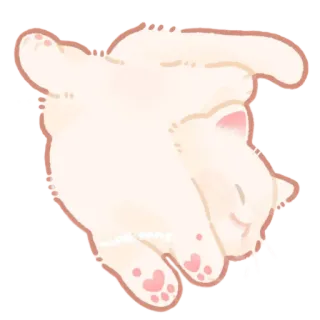 😌 kucing, anak kucing, hewan, lucu, tidur, hati kaki whatsapp sticker
