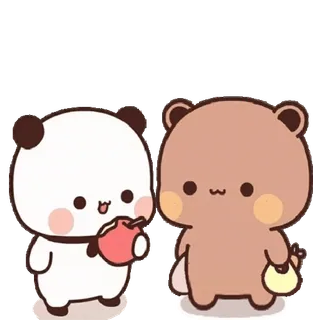 🥴 Panda, Ursos, Fofo, Animais, Pêssego, Goma whatsapp sticker