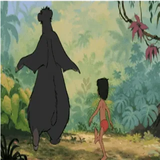 🕺 Baloo and Mowgli The Jungle Book whatsapp sticker
