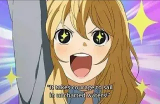 ❤️ It takes courage to sail in uncharted waters! anime, courage, sailing, uncharted waters, cartoon telegram sticker