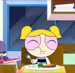 🍛 Bubbles Powerpuff Girls Desenho animado, Comida, Refeição, Personagem, As Meninas Superpoderosas, Florzinha telegram sticker