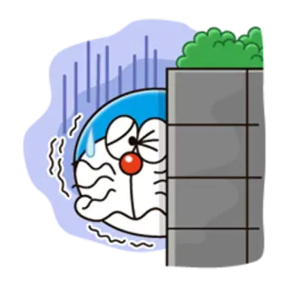 😰 Doraemon Anime, Cartoon, verängstigt, erschrocken, verstecken telegram sticker