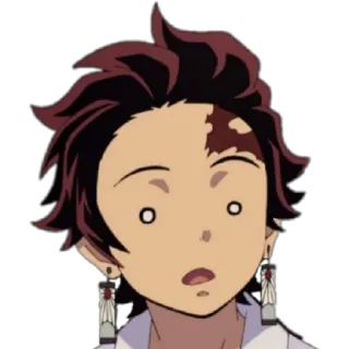 😁 Tanjiro Kamado Demon Slayer anime, demon slayer, tanjiro kamado, shocked, reaction, cartoon telegram sticker