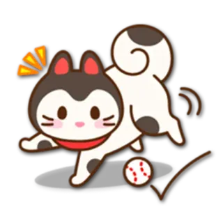 ⚾ kot, baseball, kreskówka, zwierzę, słodki, rozrywkowy, naklejka telegram sticker