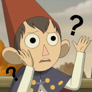 🍫 Wirt Over the Garden Wall 卡通, 沃特, 花园墙外, 问题, 困惑, 角色 telegram sticker