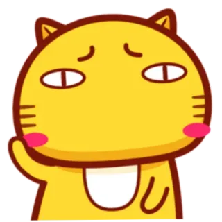 🤔 Katze, Tier, Cartoon, Sticker, süß, gelb telegram sticker