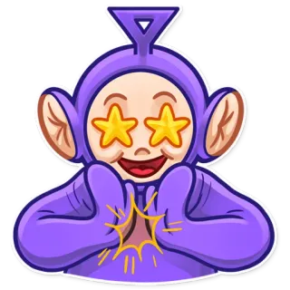 🤩 Tinky Winky Teletubbies Teletubbies, Kartun, Tinky Winky, Ungu, Anak telegram sticker