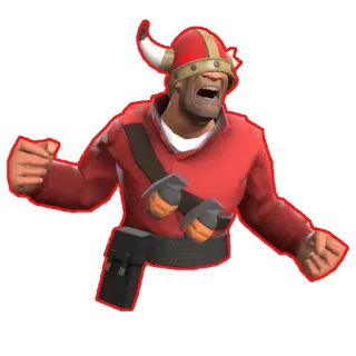 🐮 Team Fortress 2 soldier, team fortress 2, game, viking, red telegram sticker