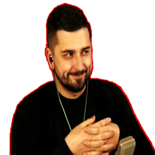 😏 man, portrait, smile, person, black shirt telegram sticker