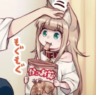 🧋 もぐもぐ
かつお節 Anime, Ragazza gatto, Mangiare, Katsuobushi, Cibo whatsapp sticker