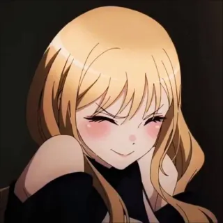😚 Marin Kitagawa My Dress-Up Darling Anime, Ragazza, Sorriso, Capelli biondi, Marin Kitagawa, My Dress-Up Darling telegram sticker