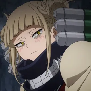 🎒 Himiko Toga My Hero Academia anime, girl, My Hero Academia, Himiko Toga, villain, weapon, knife telegram sticker