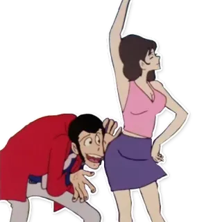 🍑 Lupin Аниме, Мультфильм, Люпен III, Фудзико Минэ whatsapp sticker