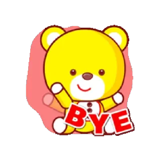 🤚 BYE goodbye, farewell, leaving, teddy bear, cute, cartoon telegram sticker