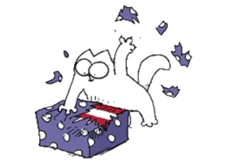 🎁 Simon's Cat cat, cartoon, gift, present, funny whatsapp sticker
