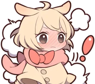 😳 动漫, 卡哇伊, 可爱, 贴纸, 脸红, 情绪, 卡通 telegram sticker