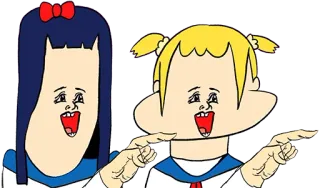 👉 Popuko and Pipimi Pop Team Epic anime, cartoon, meme, pop team epic, funny, comedy telegram sticker