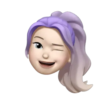 😉 Memoji, Sticker, Hình đại diện, Biểu tượng cảm xúc, Hoạt hình, Màu tím, Nháy mắt telegram sticker
