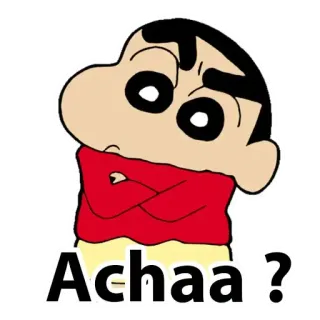 😠 Shinchan Achaa? shinchan, anime, dibujos animados, acha, pregunta, sarcástico telegram sticker