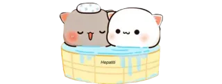 🥤 Hepatii cute, cartoon, kawaii, animals, bath whatsapp sticker