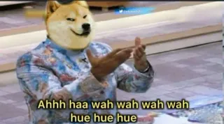 🙂 Ahhh haa wah wah wah wah wah
hue hue hue doge, meme, chó, hài hước, meme trên mạng telegram sticker