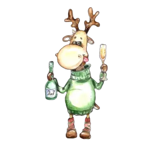 🫥 2017 reindeer, christmas, new year, celebration, cartoon, animal, holiday, winter telegram sticker