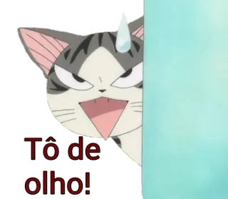 👀 Tô de olho! кот, подглядывает, аниме, смотрит, животное whatsapp sticker