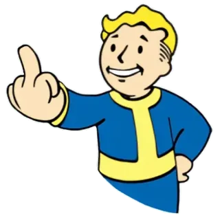 🖕 Vault Boy Fallout Vault Boy, Fallout, Stinkefinger, Offensiv, Videospiel, Cartoon telegram sticker
