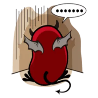 😑 devil, demon, cartoon, bean telegram sticker