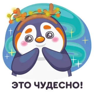 😍 ЭТО ЧУДЕСНО! ペンギン, かわいい, 冬, ホリデー, お祝い telegram sticker