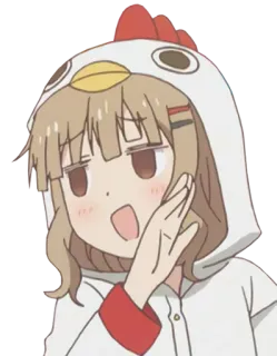 😏 anime, manga, chicken, costume, cartoon, cute, girl telegram sticker