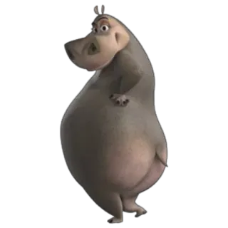 😊 Gloria Madagascar ippopotamo, cartone animato, animale, animato, film telegram sticker