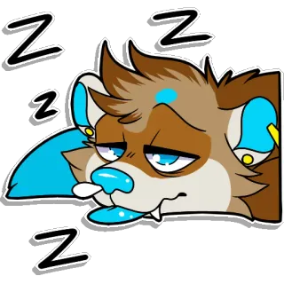 😪 ZZZ endormi, dodo, dessin animé, poilu, animal, mignon, zzz whatsapp sticker