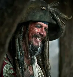 😁 Jack Sparrow Pirates of the Caribbean pirate, capitaine, film, personnage, aventure, chapeau whatsapp sticker