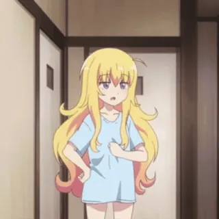 🖤 Anime, Manga, Dibujos animados, Chica, Rubia, Linda telegram sticker