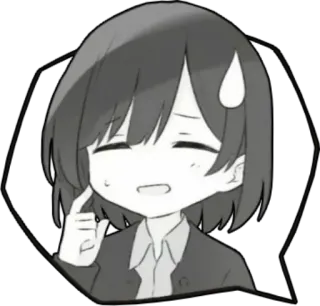😥 Anime, Mädchen, verwirrt, Manga, Cartoon telegram sticker