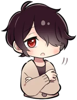 😯 Anime, Mangá, Chibi, Desenho animado, Fofo, Adesivo, Menino telegram sticker