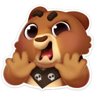 🛑 медведь, мультфильм, животное, испуганный, смешной whatsapp sticker