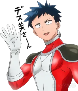 👋 デスキ美さん Аниме, Персонаж, Японский, Приветствие, Машет рукой, Стикер telegram sticker