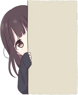 👀 anime, girl, cute, chibi, sticker telegram sticker