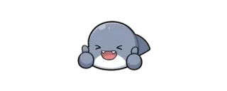 🦈 Dessin animé, Animal, Pouce levé, Mignon, Joyeux, Phoque telegram sticker