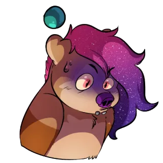😨 urso, desenho animado, ilustração, furry, animal, personagem telegram sticker
