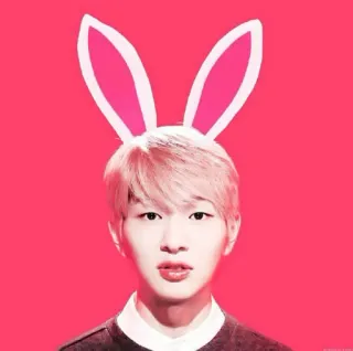 🐰 bunny ears, pink, person, portrait, cute telegram sticker