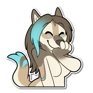 😂 lobo, antro, furry, desenho animado, fofo, sorrindo telegram sticker