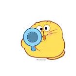 ❤️ cat, yellow, cartoon, megaphone, cute, animal telegram sticker