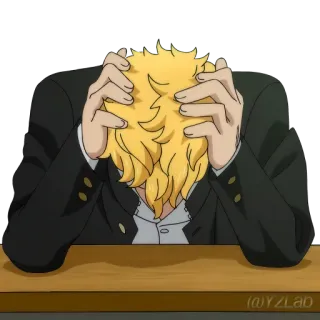 💆‍♂ animé, frustré(e), stress, triste whatsapp sticker